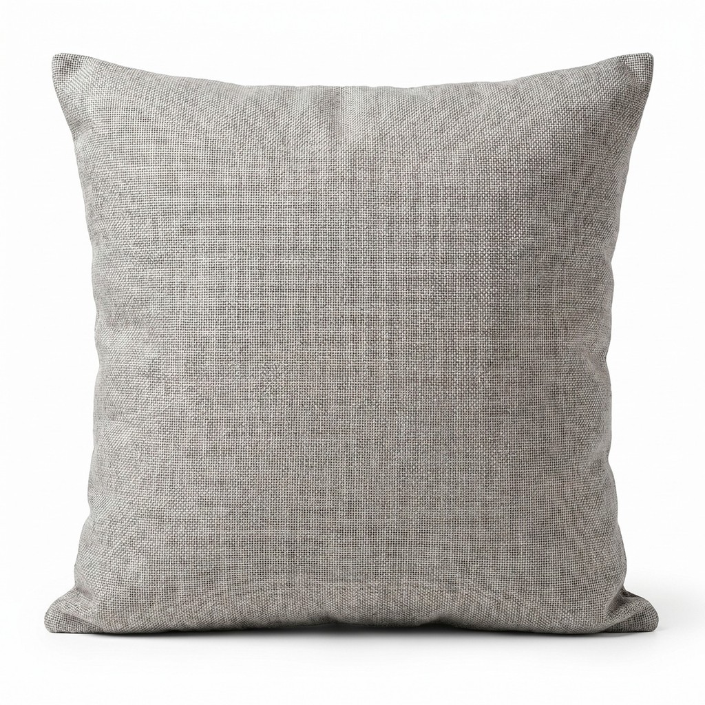 Almofada Decorativa 45x45 em Linho Prata com Enchimento em Plumante Lucadi Decor