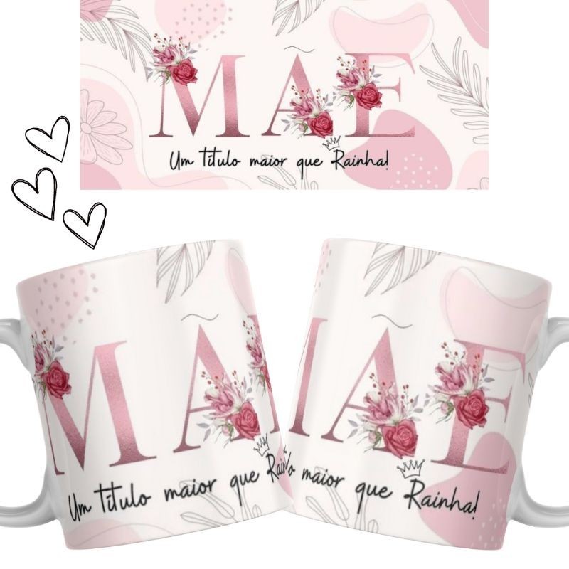 Xícara Caneca Personalizada Cerâmica Mãe, um título maior que Rainha Dia Das Mães Presente Especial Lembrança Promoção N
