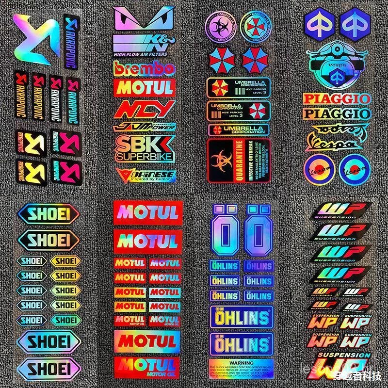 Adesivo refletivo popular para motocicleta e carro com efeito laser, decalque de patrocinador de corrida para carro, ade
