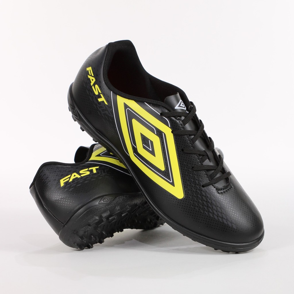 Chuteira Umbro Society Fast II Preto e Amarelo - Masculino
