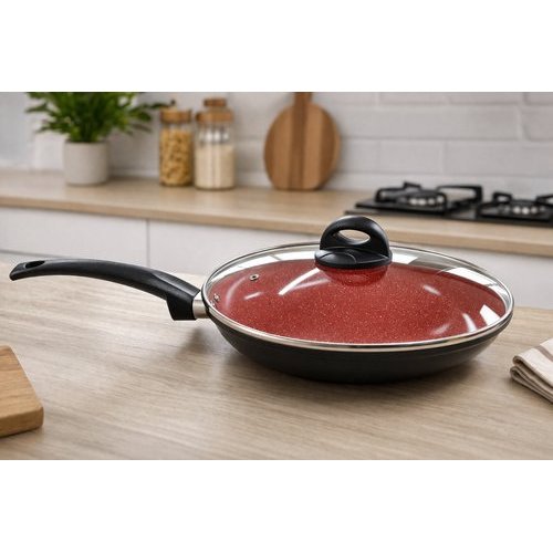 Frigideira Cerâmica Antiaderente 28cm Alumínio Tampa Vidro Design Moderno Durável Fácil Limpeza Cozinha Saudável