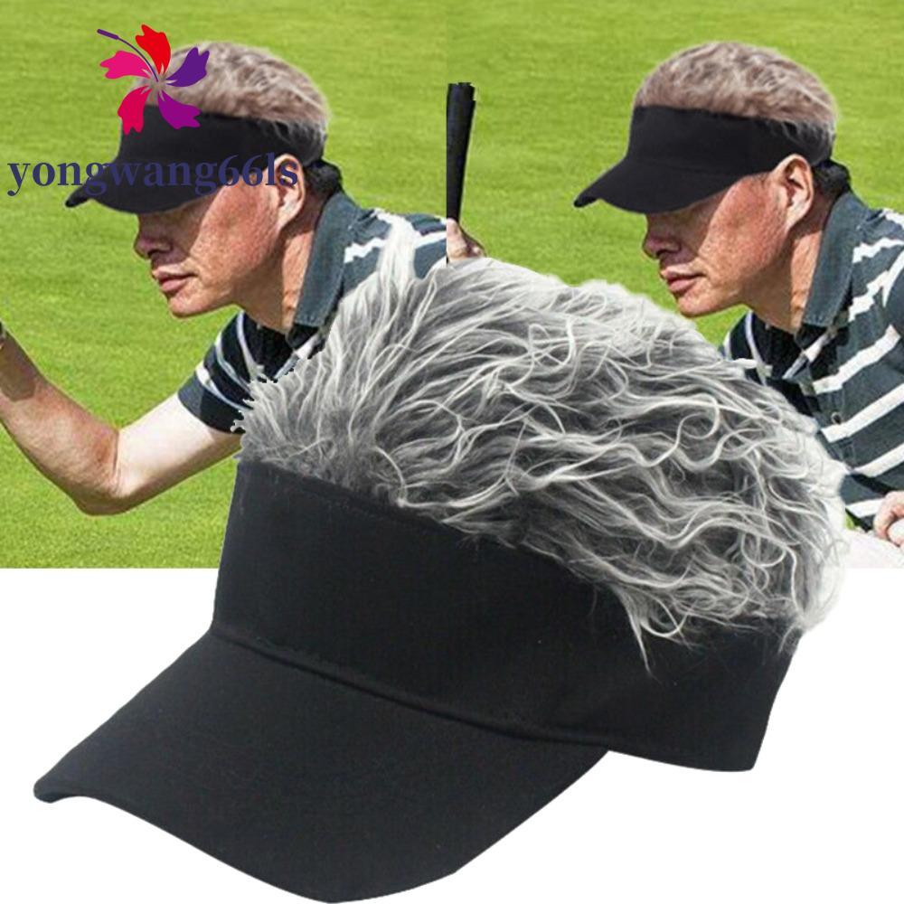 YONGWANG Boné De Beisebol Com Cabelos Espetados Peruca Concisa Guarda-Sol Masculino Feminino Natural Fofo Marrom De Golf