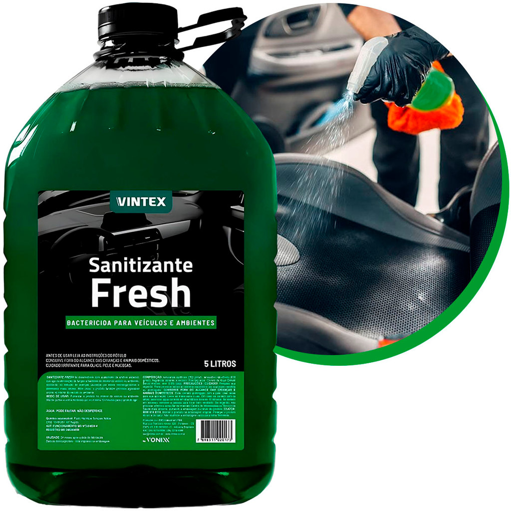 Sanitizante Vintex Fresh 5L Automotivo Profissional Detailing Premium Alta Performance