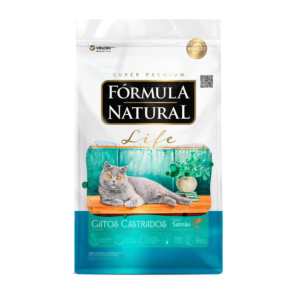 Ração Fórmula Natural Life Gatos Castrados Salmão - 1kg