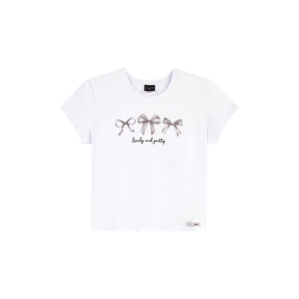 Blusa Juvenil Menina Cotton Laços Beats Branco