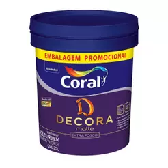 Tinta Acrílica Premium Coral Decora Matte Extra Fosco Branco 20 Litros Sem Cheiro Lavável Interior Exterior 166m²
