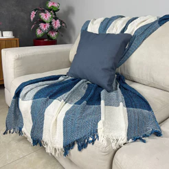 Manta Decorativa 210x120cm Protetora Para Sofá 100% Algodão Cores Variadas Capa de Colchão | AMORIM