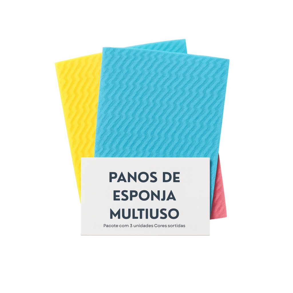 Kit 3 Panos Esponja Multiuso Zeta Cores Variadas Original sem sujeira
