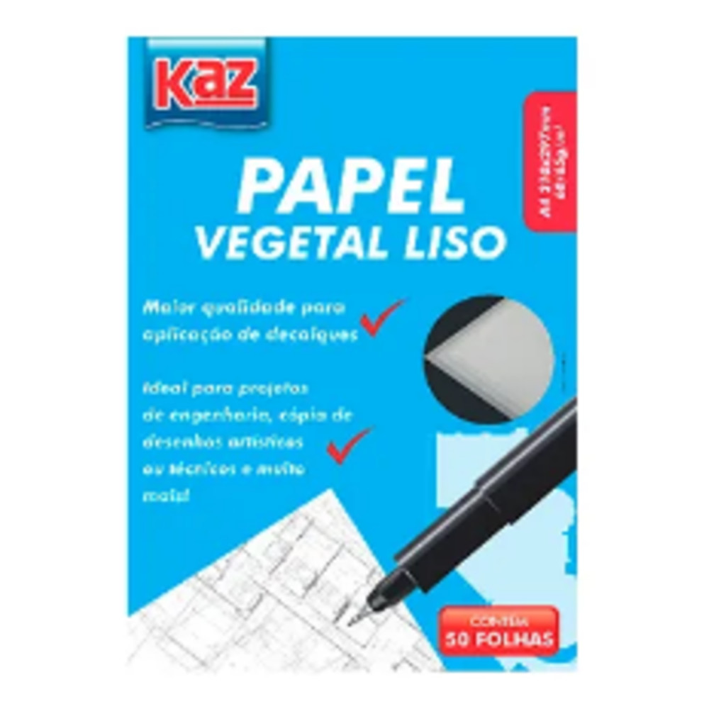 Papel Vegetal Liso A4 Escolar 60/65g 50 Folhas Branco em Oferta na Shopee