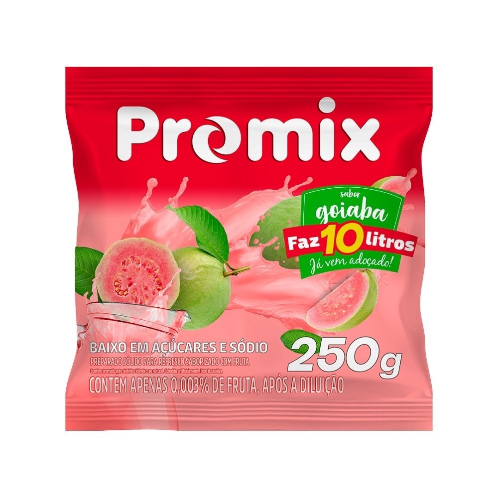 Refresco em Pó Promix Goiaba 250g - Embalagem com 10 Unidades em Oferta na Shopee