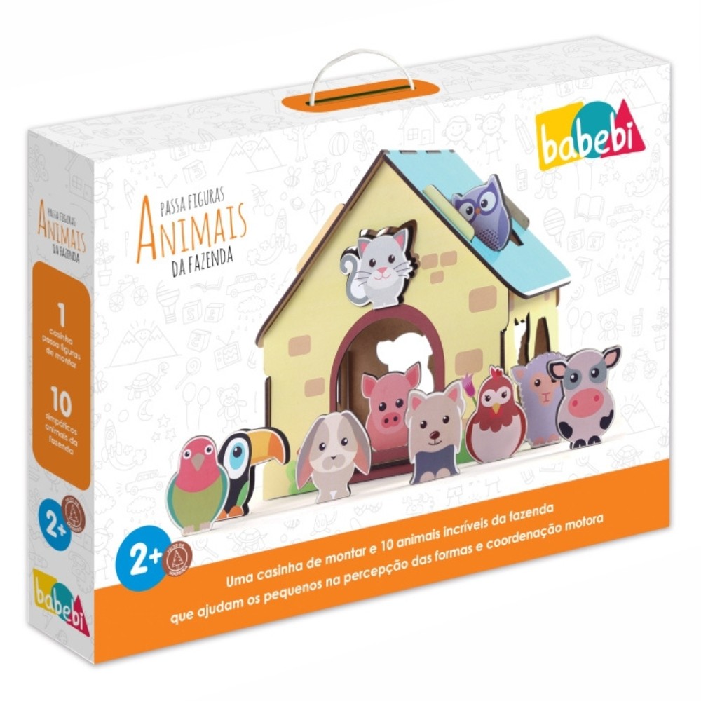 JOGO PASSA FIGURAS ANIMAIS DA FAZENDA MADEIRA BABEBI BRINQUEDO MDF EDUCATIVO INFANTIL ANIMAL CASINHA em Oferta na Shopee
