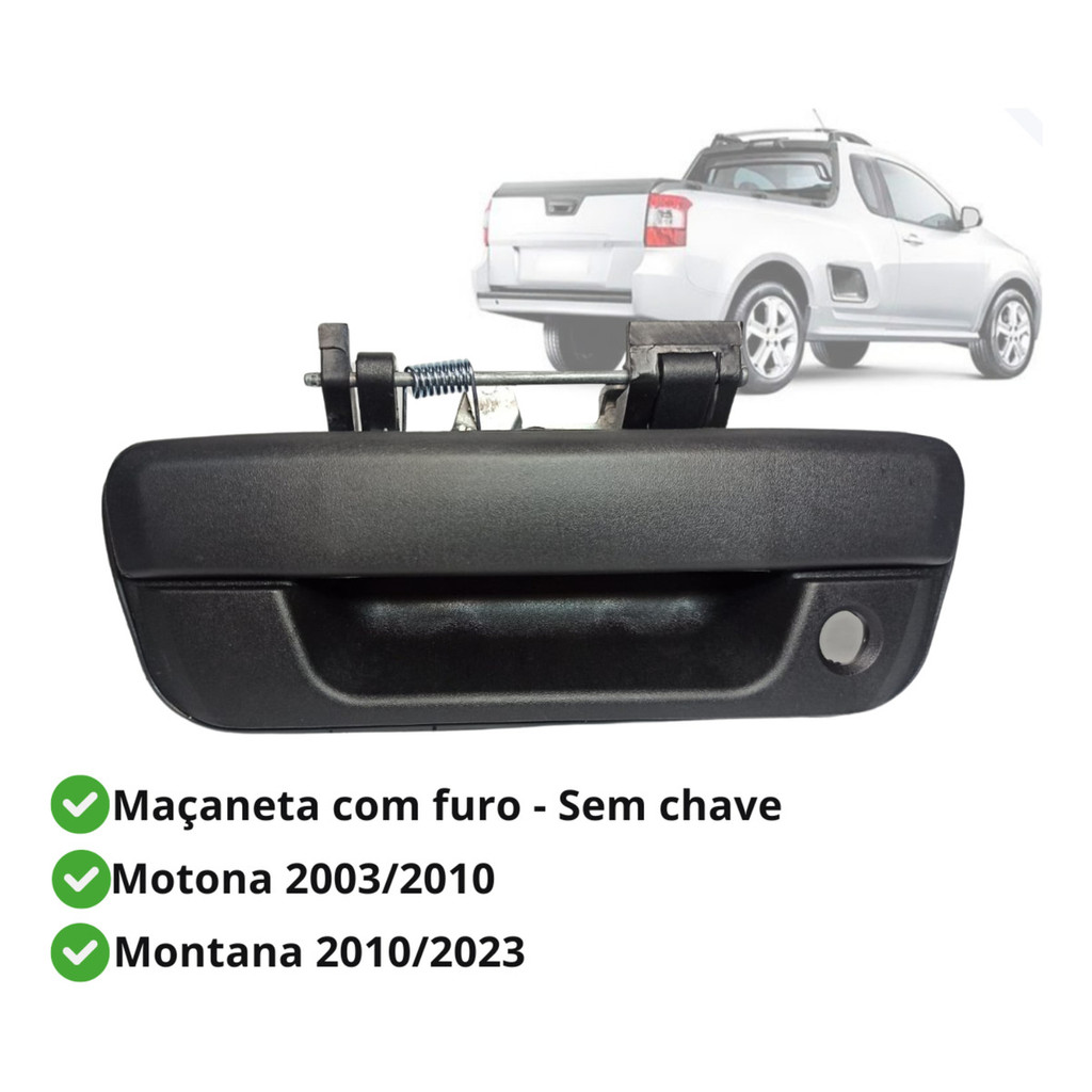 Maçaneta da Tampa Traseira da Caçamba com Furo para Cilindro da Chevrolet Montana em Oferta na Shopee