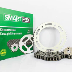 Kit Relação Transmissão Moto Honda Bros 160 Anos 2015 a 2025 e XRE 190 16-25 Smart Fox