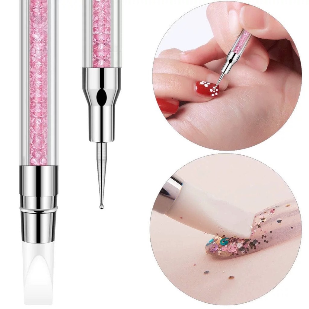 kit 5 PCS  de Escova de Unha de Silicone,Caneta Pega Strass Pedraria Caviar Joias De Unhas Manicure T-342-7