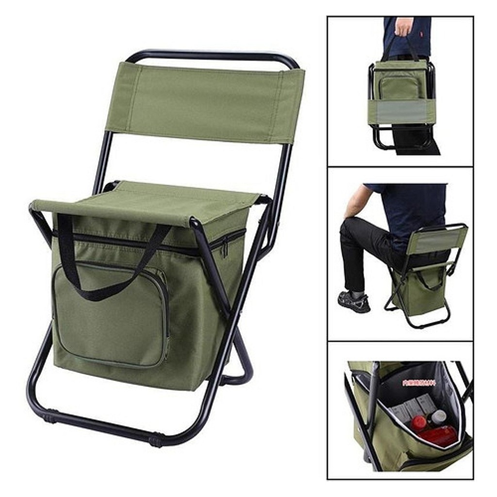 Cadeira Mochila De Pesca Camping Dobravel Bolsa Térmica Top em Oferta na Shopee