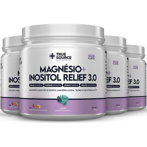 Magnésio + Inositol Relief 3.0 4 X 350g True Source