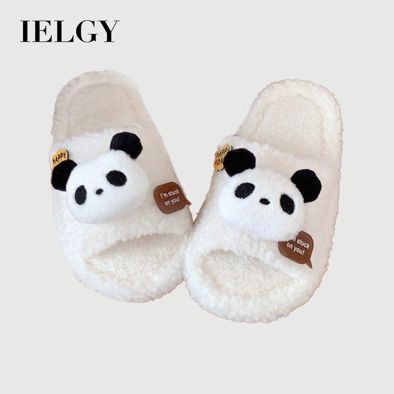 IELGY 2025 Chinelos De Algodão Panda Fofos Para Ambientes Internos De Lã De Inverno Meninas