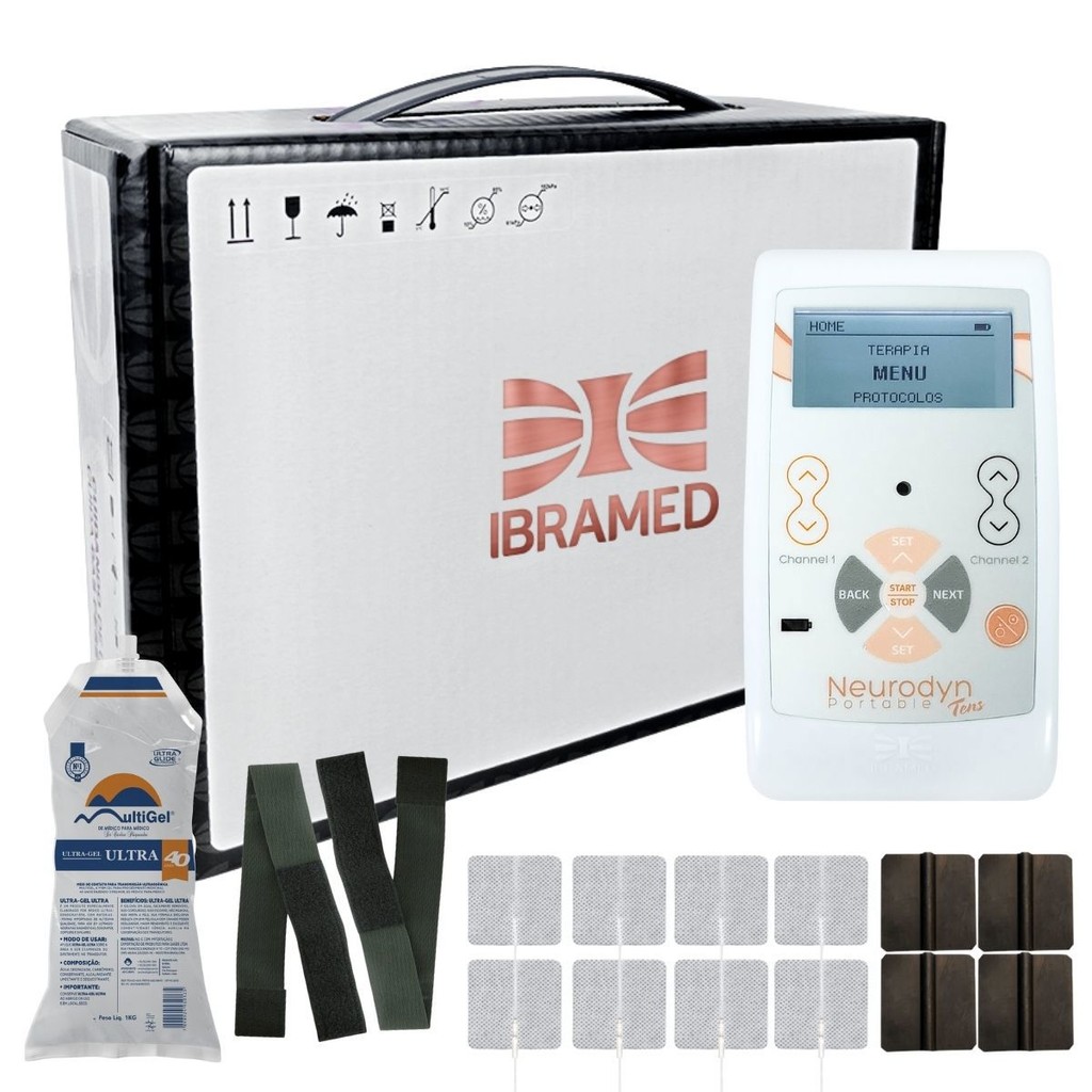 Neurodyn Portátil Ibramed  TENS Kit Eletrodo Autocolantes Corrente TENS em Oferta na Shopee