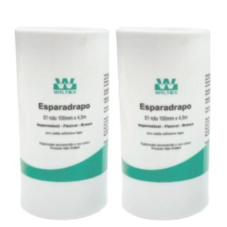Kit 2 Esparadrapo Impermeável Branco 10cm X 4,5m - Wiltex em Oferta na Shopee