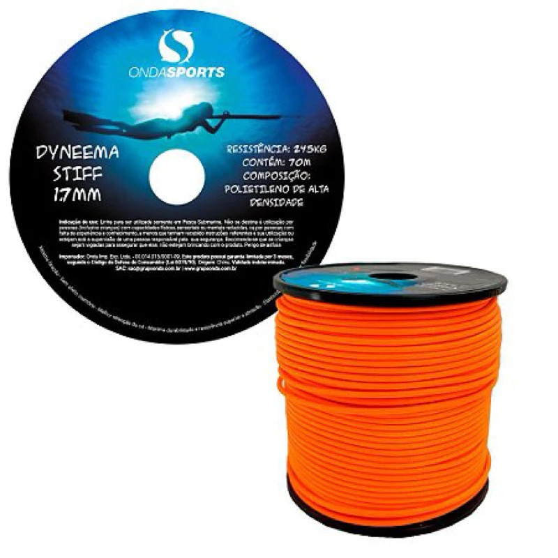 1 Metro Linha Corda Dyneema 1,7mm Stiff para Arbalete Arpão Pesca Sub