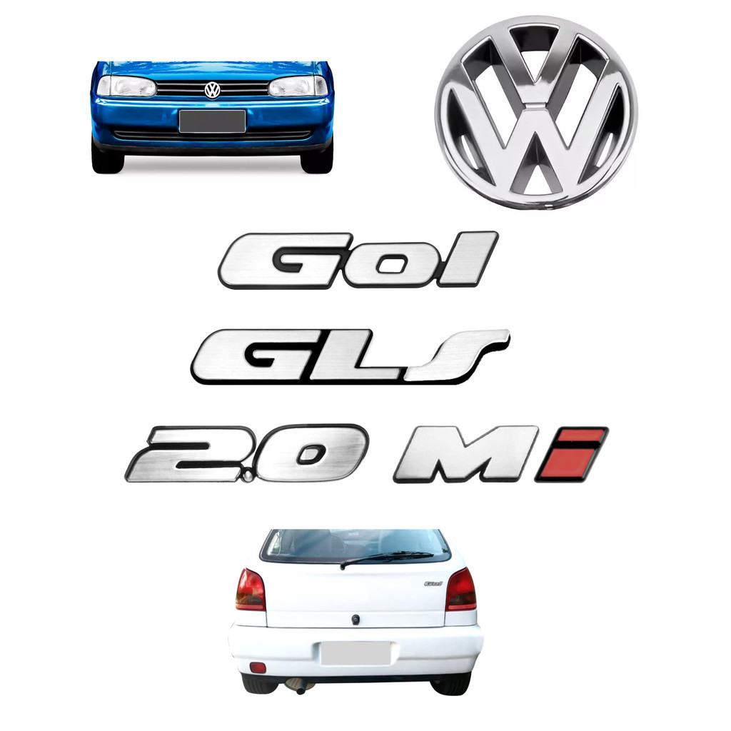 Emblemas Gol Gls 2.0 Mi + Vw Grade - Bola G2 - 1995 À 1999