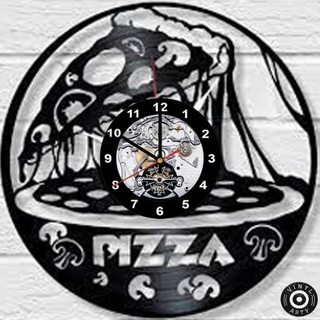 Relógio de Parede Relógio de parede Pizza - Relógio Pizzaria em Relógios de parede 30cm Disco de Vin
