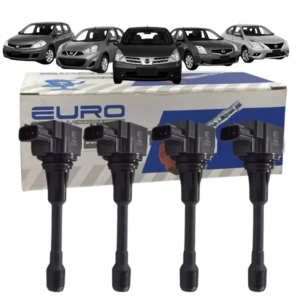 Kit 4 Bobina Ignicao Versa Livina Tiida Sentra 2008 Ate 2016
