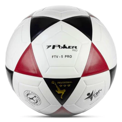 Bola de Futevôlei Poker Vulcanizada Rio Oficial PU Branco Vermelho e Preto - Único