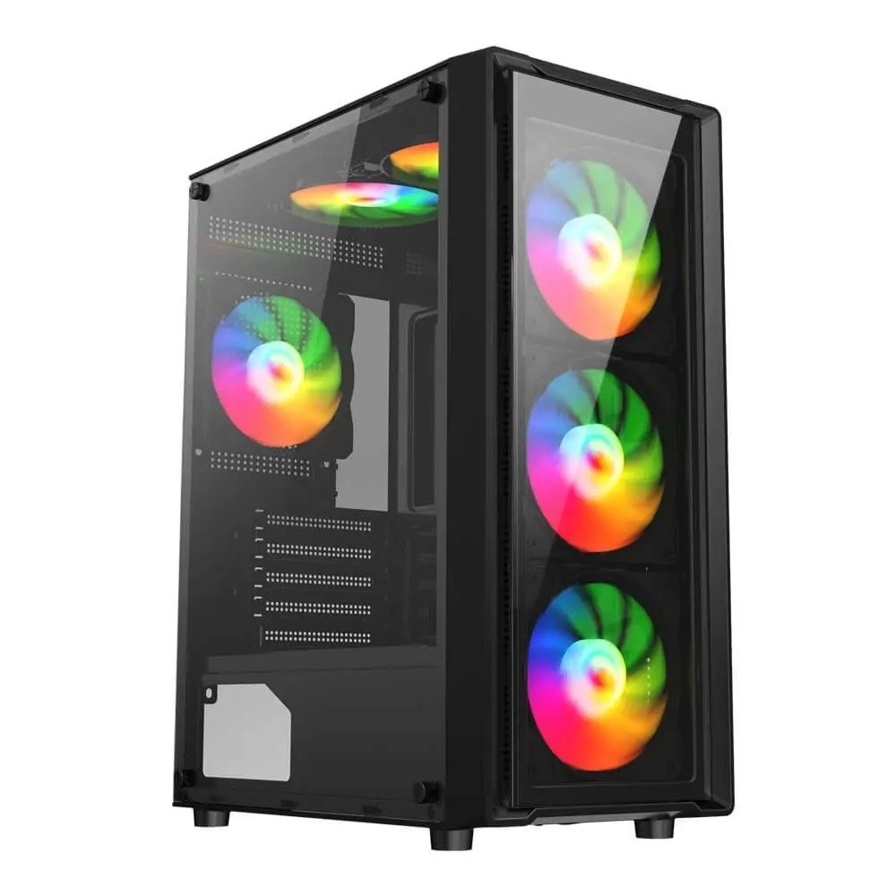 Gabinete Liketec Gamer Sigma, Full Tower, 3x Fans, Rainbow Frontal, Preto - LC-AT-SIGMA-2099