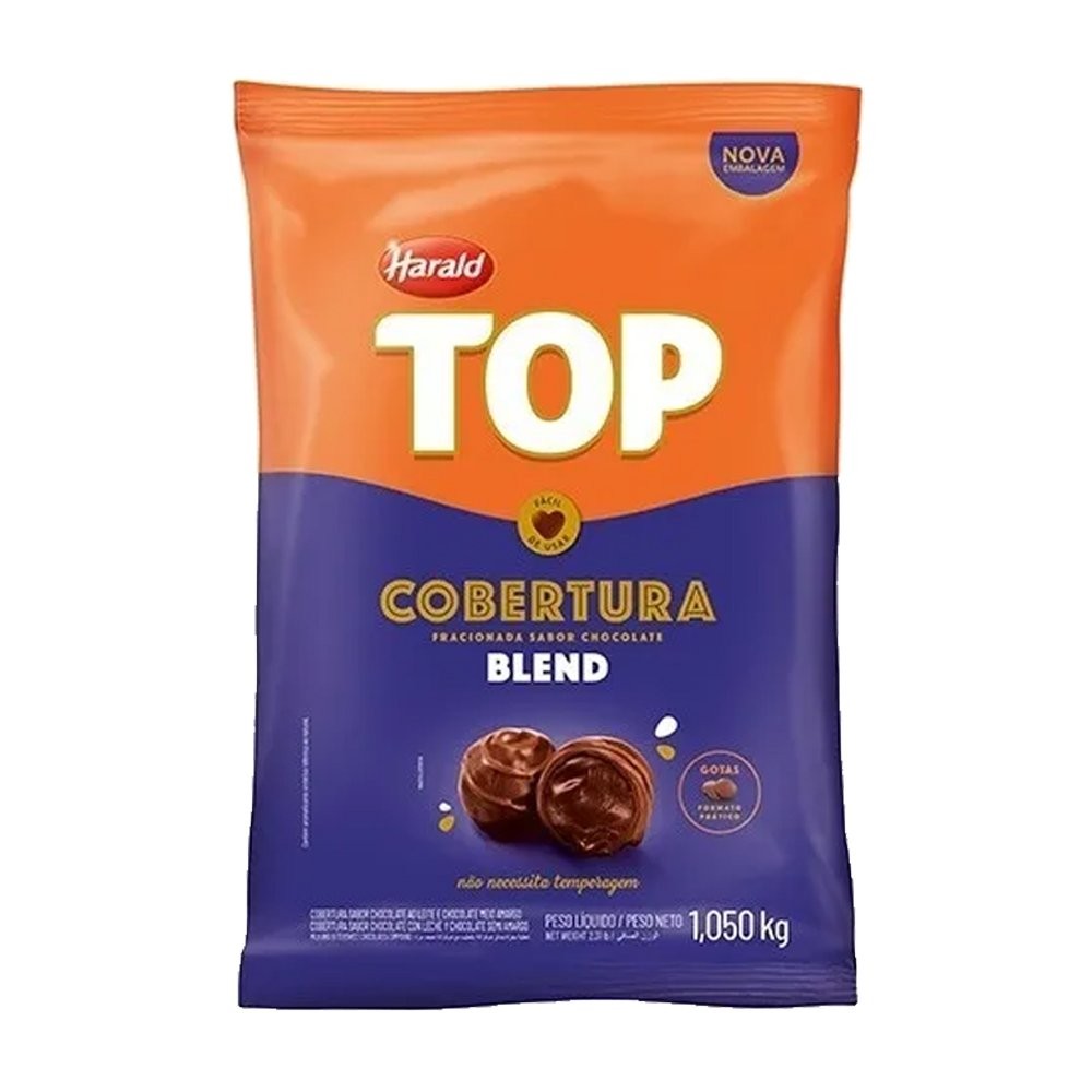 Cobertura TOP sabor Chocolate Blend Gotas 1,01kg Harald