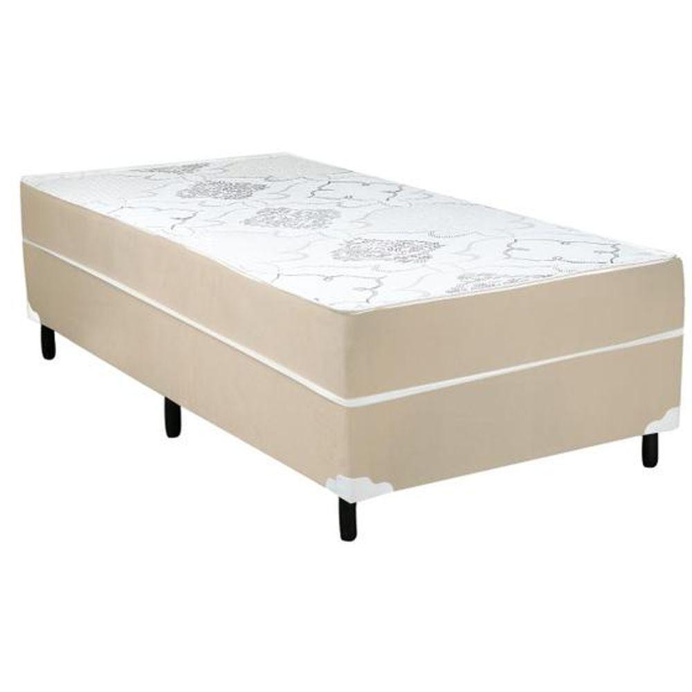 Cama Box Solteiro Conjugada Ortopédica 88x188 5cm Bege em Oferta na Shopee