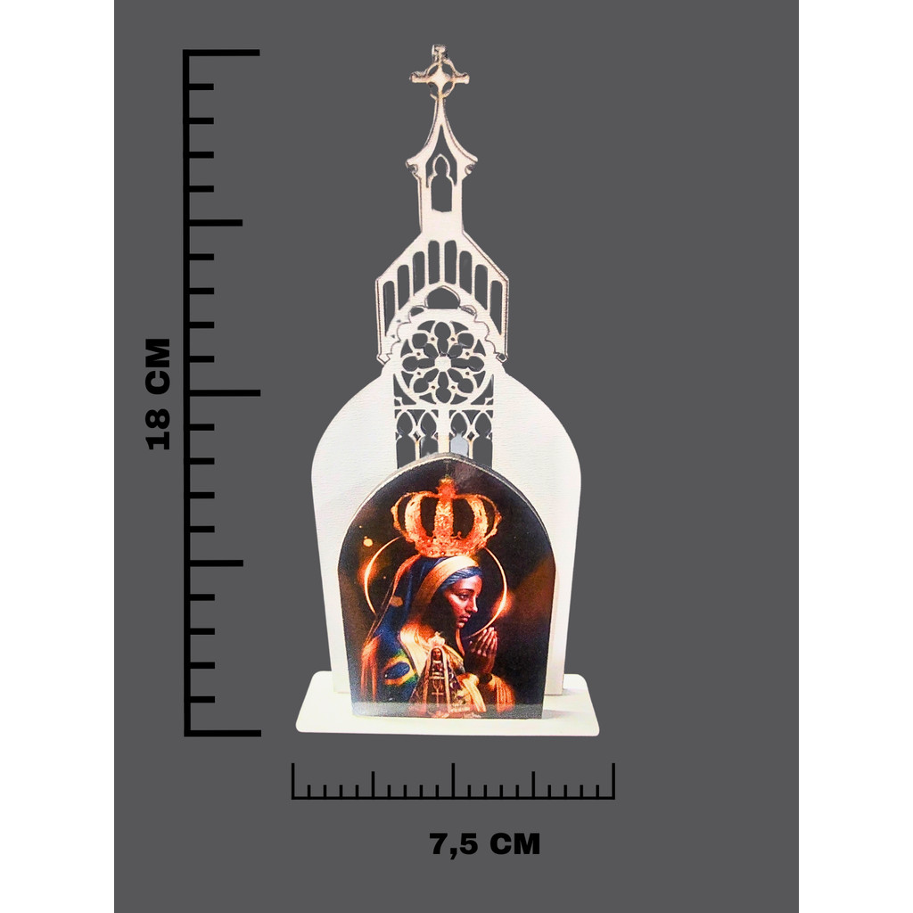 Capelinha Para Oratório Nossa Senhora Aparecida  18cm  em mdf  Artesanal