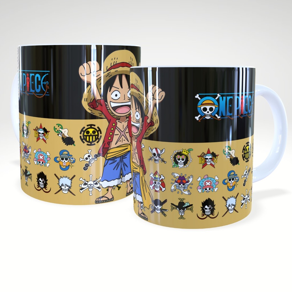 Caneca Xícara One Piece Luffy Chapéu de Palha Anime Geek Presente Criativo Cerâmica 325ml – JURO