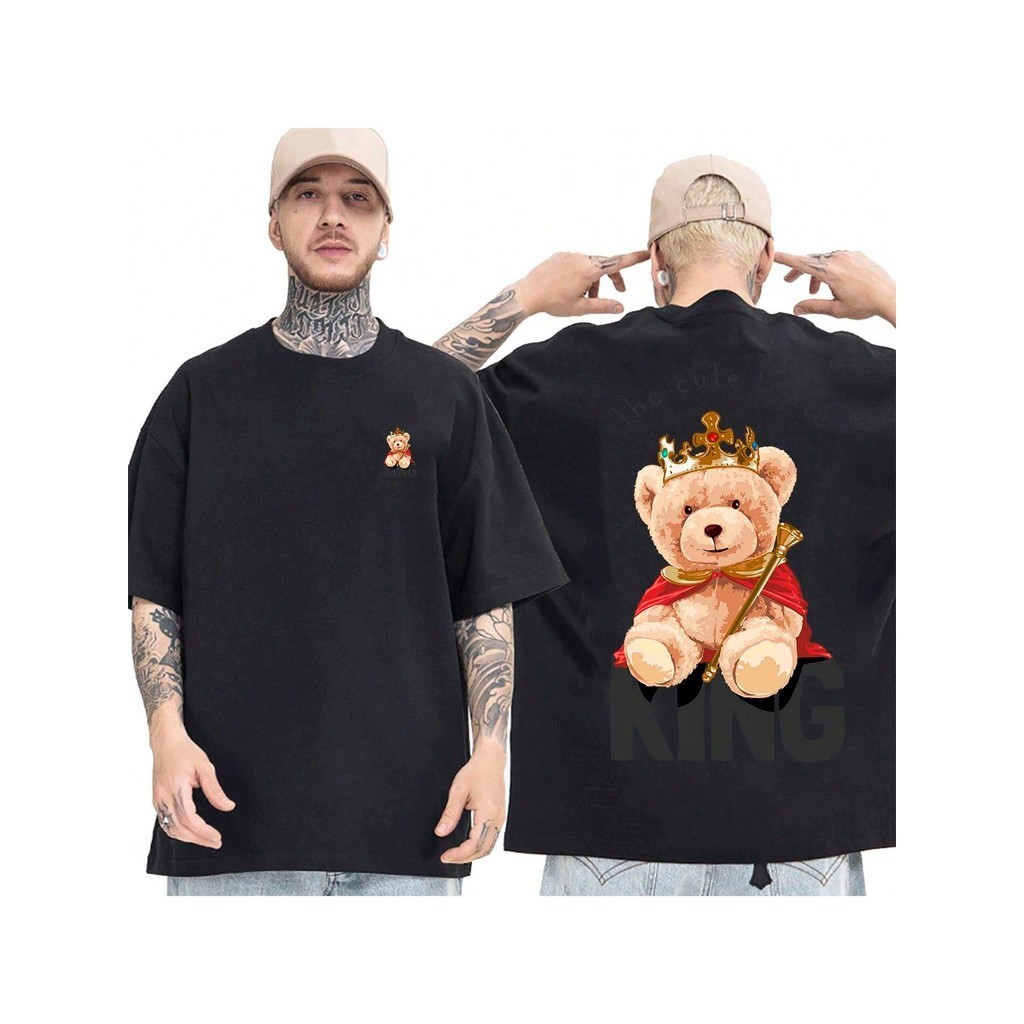 Camiseta OVERSIZED Preta StreetWear Gola em Ribanna Alta Plus Size Modelo: "KING" ! !