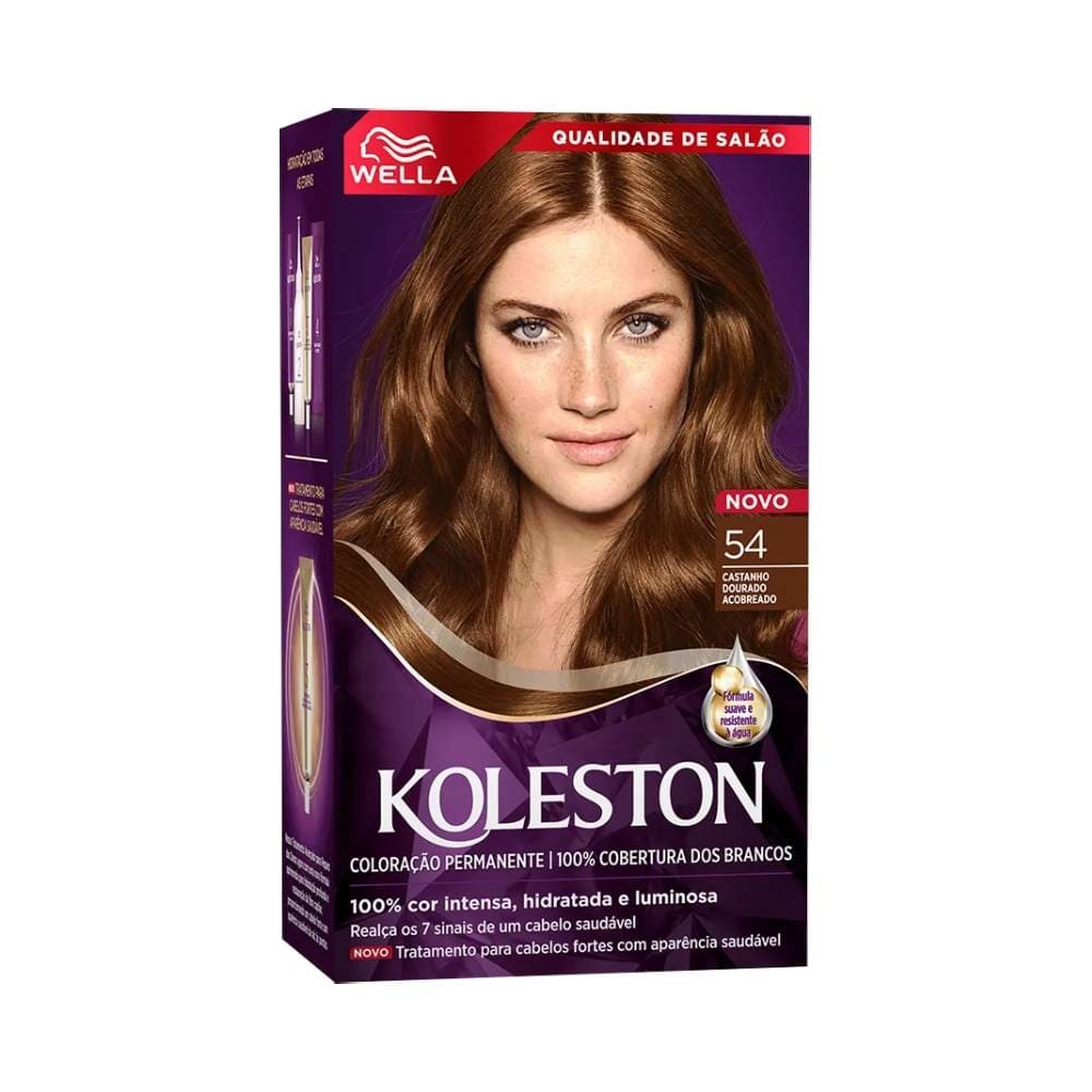 Coloração Permanente Koleston Castanho Dourado Acobreado 54 em Oferta na Shopee