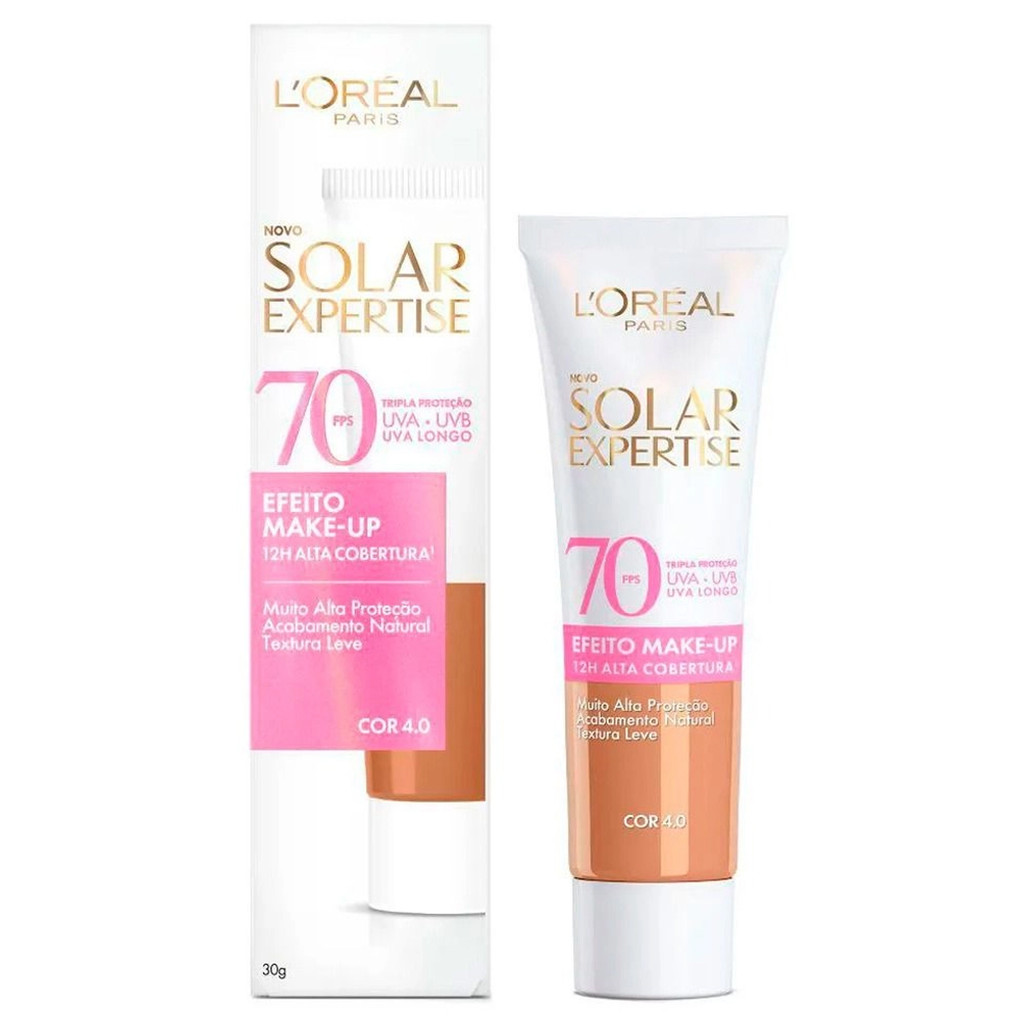 PROTETOR SOLAR EXPERTISE EFEITO MAKE-UP FPS70 COR 4.0 LORÉAL PARIS 30G