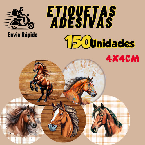 150  Adesivo Etiquetas Adesivas Tema Cavalo Festa Decoração