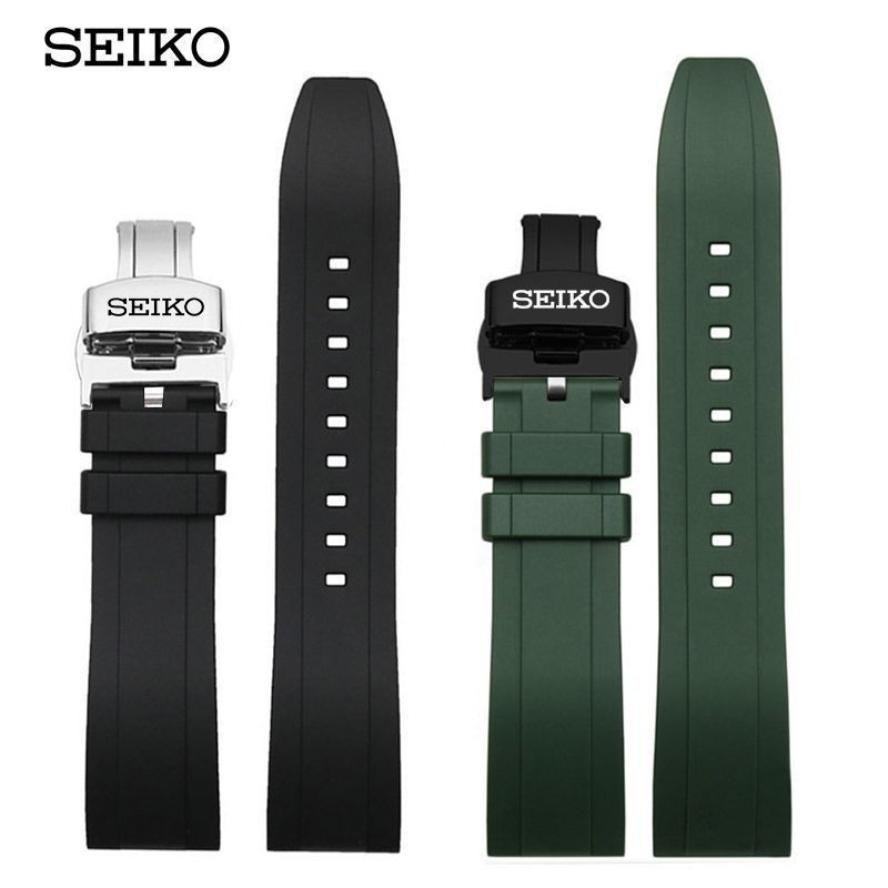 Adequado para a Seiko No. 5 Pulseira de Relógio Silicone Masculino Verde Água Fantasma Coquetel Abalone Enlatado Borbole