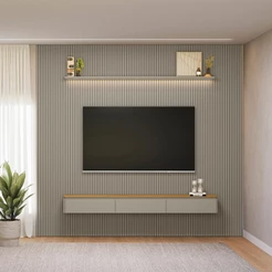 Painel Ripado Modular 3m Nicho Curvo Led Linea Brasil