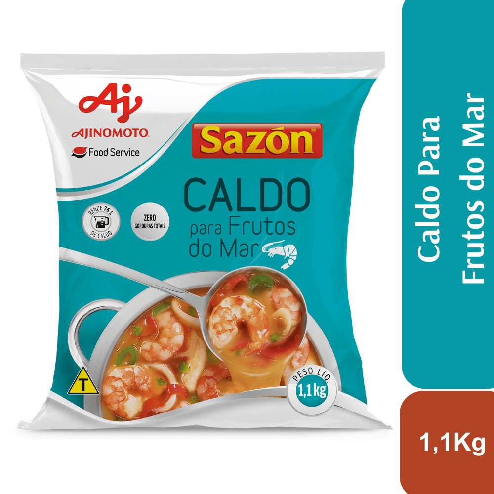 Caldo em pó SAZÓN® Sabor Frutos do Mar 1,1KG