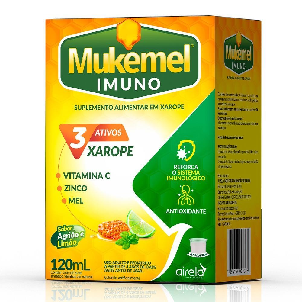 Mukemel Imuno Xarope Com 120Ml em Oferta na Shopee