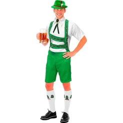 Fantasia Alemã Masculina Roupa Oktoferst Adulta de Luxo Chapéu Festa Carnaval