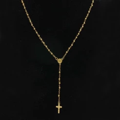 Corrente Cordão Masculino Terço Rosário Ouro/Prata Com Estojo