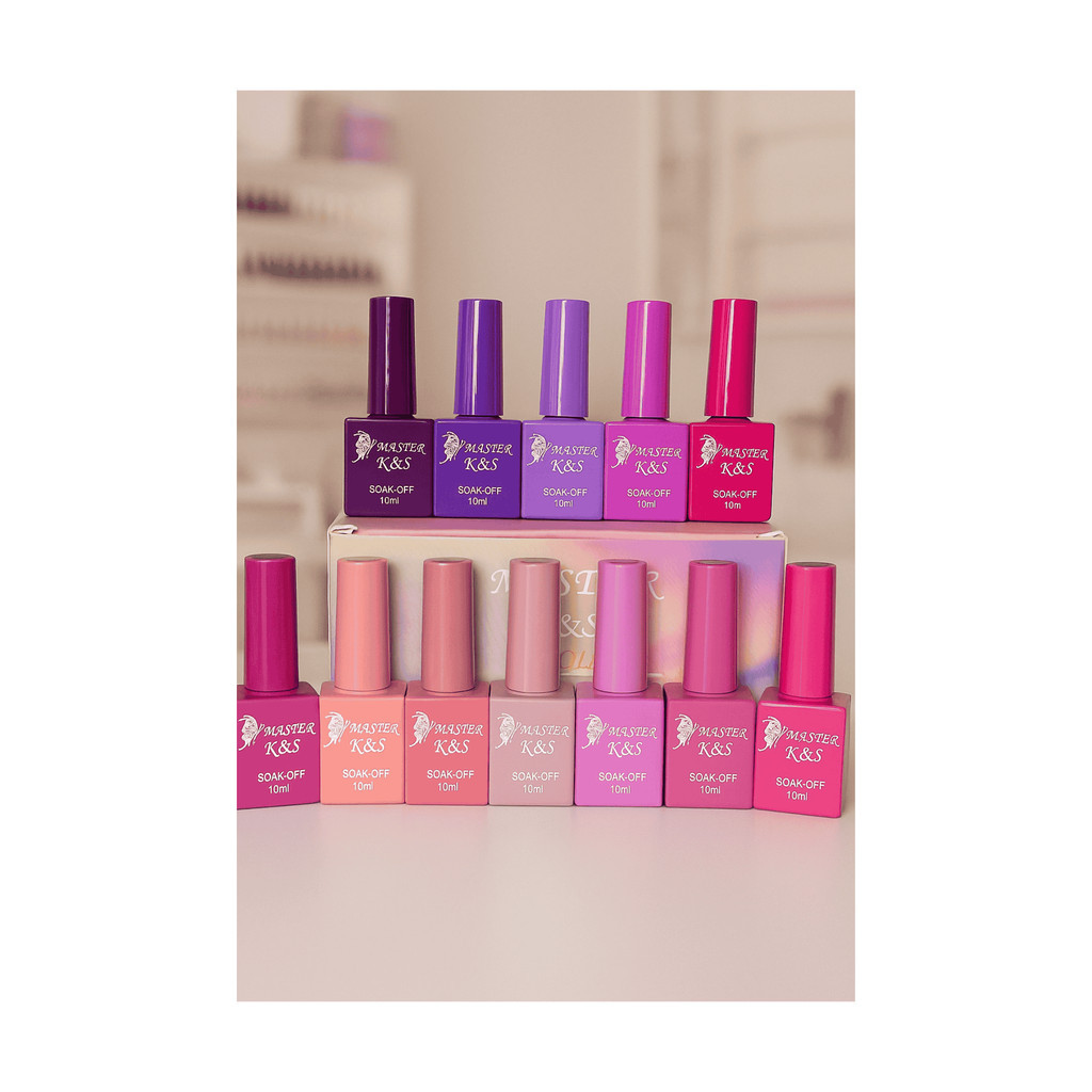 Kit Esmaltes em Gel Quadrado Tons Rosa K&S 10ml Unhas Unha Nail Art Esmalte em Oferta na Shopee