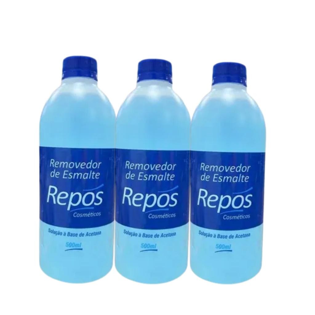 Kit Repos 3 Removedores de Esmaltes a Base de Acetona 500ml