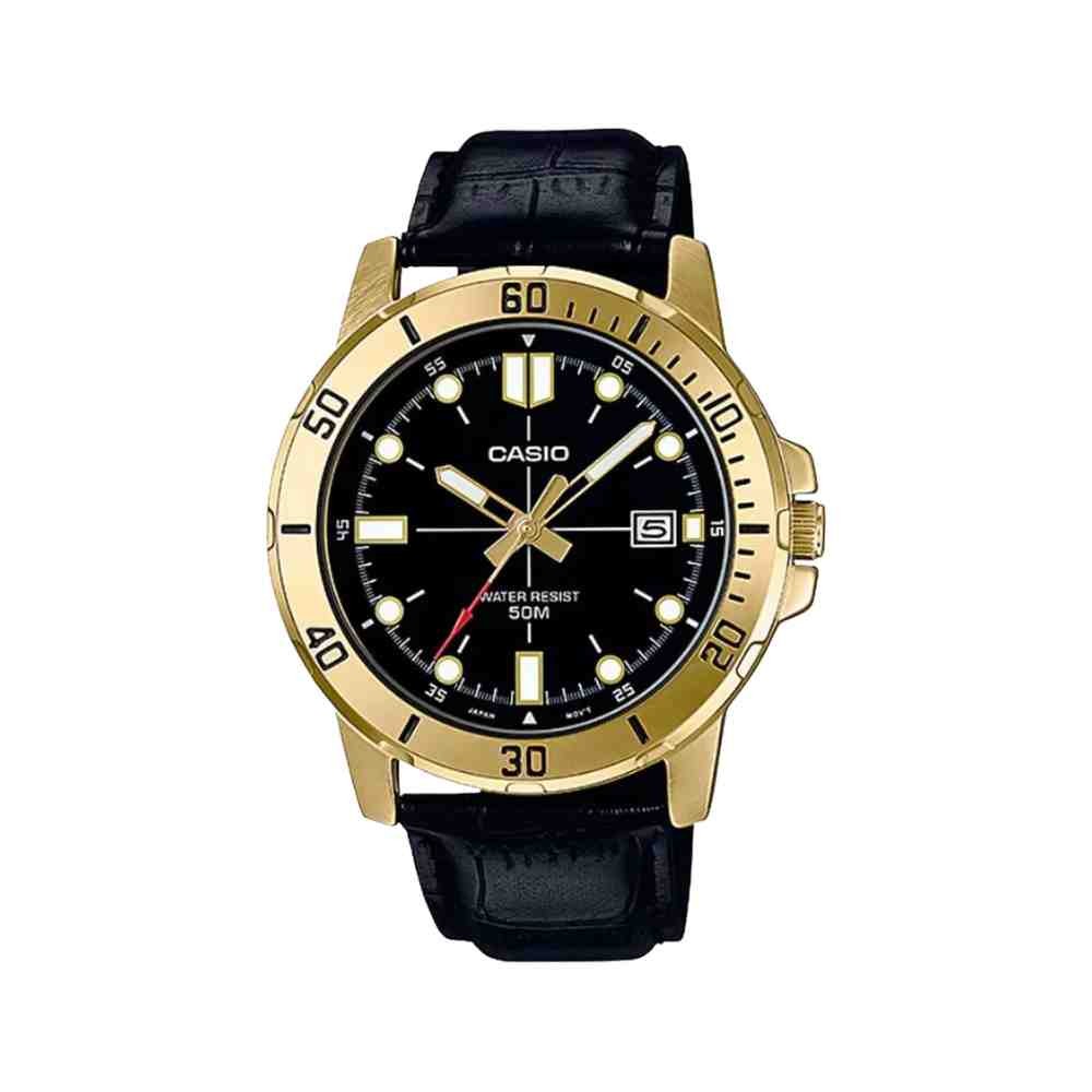 Relógio Casio Preto Dourado Masculino MTP-VD01GL-1EVUDF-BR