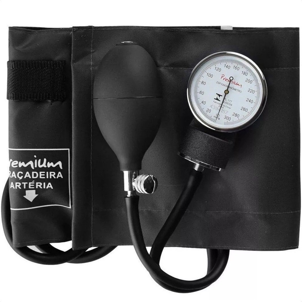 Medidor De Pressão Arterial Manual Adulto Premium Preto