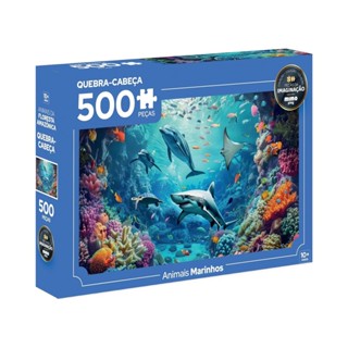 Quebra-Cabeça Puzzle Peças da Imaginação Animais Marinhos 500 peças Mimo Toys - 2634 em Oferta na Shopee