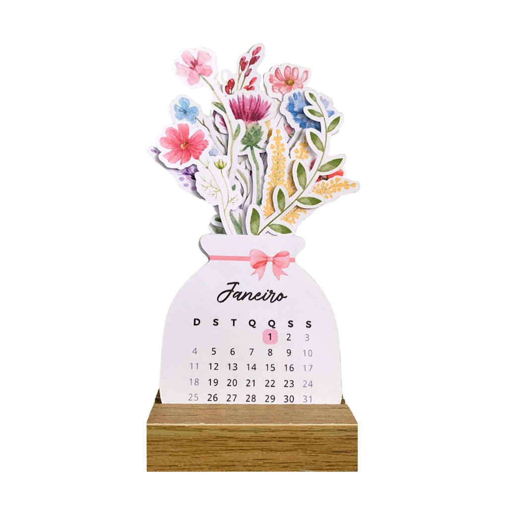 Calendário 2026 de Mesa Reposicionável