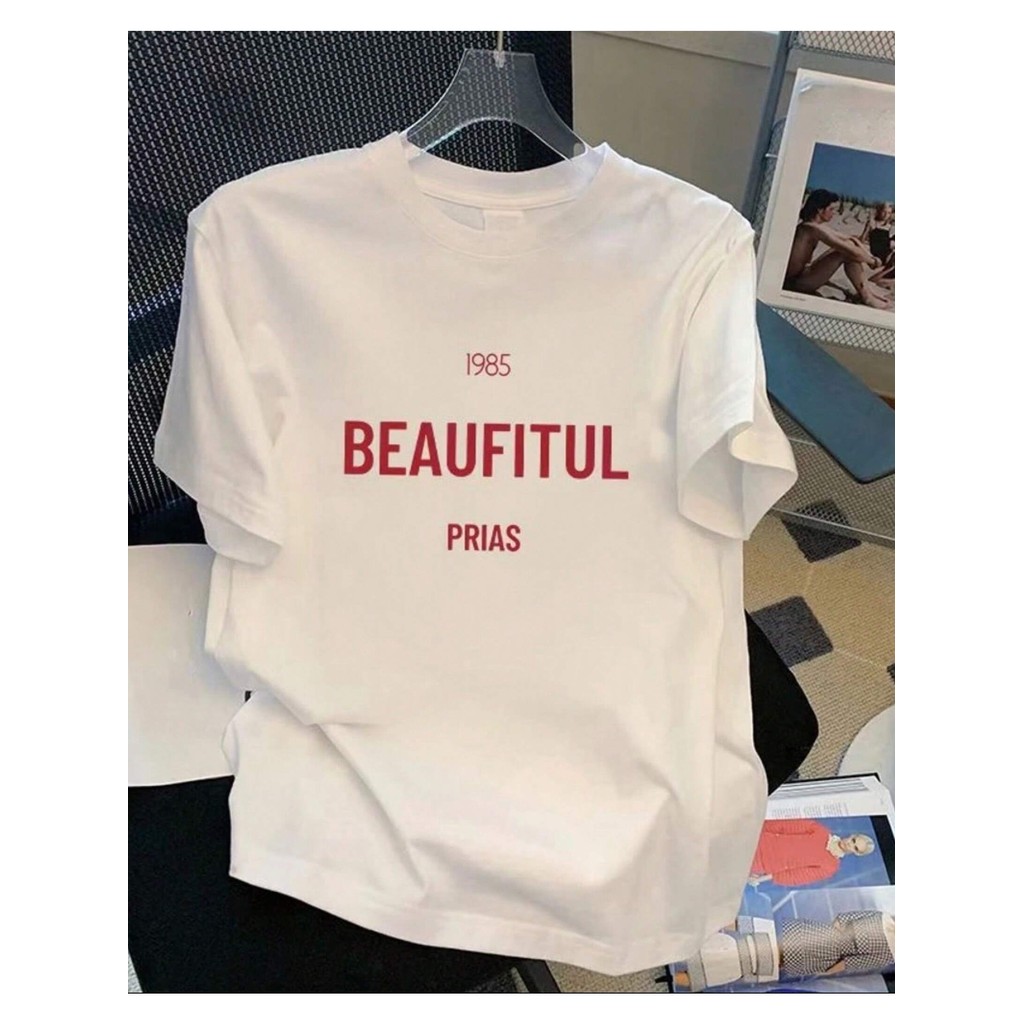 Camiseta Masculina Manga Curta Beaufitul Estampa Gráfica Camisa Casual Versátil Confortável E Unissex 100% Algodão
